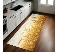 Or Tapis de Cuisine Long 50 x 150 cm Champ de blé et épis de blé Antidérapant Lavable Confortable Devant Évier Multi-usages pour Salon, Chambre, Buanderie
