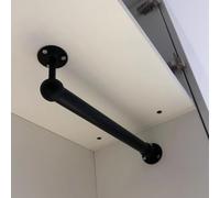 Oracra Barre Penderie Barre de Penderie Noire pour Plafond, à Fixer au Mur Barre de Penderie pour Petits Espaces 76 80 90 92 95 100 122 160 170 cm Tube pour Étendoir à Linge(40cm (15 3/4 in))