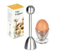 ORAGKE Casse Oeuf Toqueur à Œuf et Coquetier à Spirale Ressort en Acier Inoxydable, Ouvre Oeuf à la Coque aux Œufs Durs et Crus, Coupe-œufs Premium Set pour Gourmets, Lavable au Lave Vaisselle