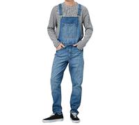 ORANDESIGNE Salopette Homme Vintage Coupe Régulière Multipoches de Travail Salopette Jeans Pantalon en Denim Slim Jumpsuit Dungarees Streetwear A Bleu Foncé M