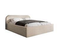 Orane - lit coffre - 180x200 cm - en tissu bouclette - Beige