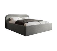 Orane - lit coffre - 180x200 cm - en tissu bouclette - Gris