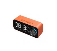 (Orange) Mirror Alarm Clock Bluetooth Speaker LED Digital Display Radio Alarm Clock Radio Wireless Subwoofer Music Player Table Clock