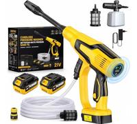 OranTom Nettoyeur Haute Pression sans Fil, 3 Niveaux 120 Bar Max | 2x Batteries 4,0Ah, Moteur Brushless 1000W, Débit 240 L/h, Écran LCD, Buse Orientable 180° et Mallette de Transport