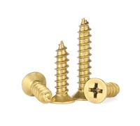 ORANXIN M2 x 8mm 50 Pcs Laiton Croix Tête fraisée Vis à bois Tête plate Vis autotaraudeuses Cruciformes Queue Pointue Or Vis
