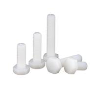 ORANXIN M3 x 10mm 50 Pcs Plastique Boulons à six pans Nylon Tête hexagonale Vis Isolation Hexagonal externe Boulons Métrique Mécanique Fixations