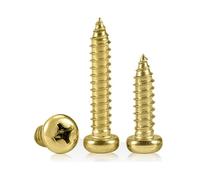 ORANXIN M3 x 12mm 50 Pcs Laiton Tête ronde Vis à bois Croix Vis autotaraudeuses Cuivre Cruciformes Vis Filetage complet Fixations