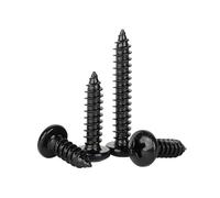 ORANXIN M4 x 25mm 50 Pcs Tête ronde Vis à bois Acier inoxydable 304 Plaqué zinc noir Vis autotaraudeuses Tête Pan Cruciformes Queue Pointue