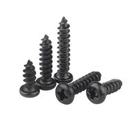 ORANXIN M4 x 40mm 50 Pcs Tête ronde Vis à bois Acier au carbone Fer Oxyde noir Vis autotaraudeuses Tête Pan Cruciformes Queue Pointue