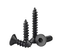 ORANXIN M6 x 35mm 20 Pcs Tête plate Vis autotaraudeuses Niveau 8.8 Acier au carbone Fraisée Auto forage Hexagone intérieur Vis à bois