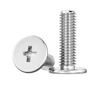 ORANXIN M6 x 50 (tête 12) 10 Pcs Extra mince Croix Tête plate Boulons Acier inoxydable 304 Profil bas Ordinateur Vis de machine