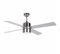 Orbegozo CP 72120 - Ventilateur de plafond avec lampe et télécommande, 4 pales, 120 cm de diamètre, 60 W de puissance et 3 vitesses, acier inoxydable