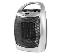 Orbegozo CR 5016 Chauffage céramique argenté - Thermostat réglable - 2 niveaux de puissance - Protection contre la surchauffe - Poignée de transport