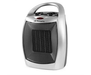 Orbegozo CR 5016 Chauffage céramique argenté - Thermostat réglable - 2 niveaux de puissance - Protection contre la surchauffe - Poignée de transport
