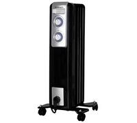 Orbegozo RN 1000 Radiateur à huile, 5 éléments, 1000 W, lumière LED, thermostat réglable, enrouleur de câbles, roulettes pivotantes