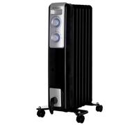 Orbegozo RN 1500 - Radiateur à huile, 7 éléments, 1500 W, lumière LED, thermostat réglable, enrouleur de câble, roulettes pivotantes