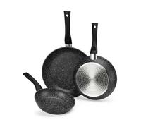 Orbegozo - Set de 3 poêles en aluminium forgé SFB 8300 - 18/22/26 cm antiadhésives noires