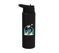 Orca et dauphin jouant au volley-ball - Vintage Ocean Animal Stainless Steel Insulated Water Bottle