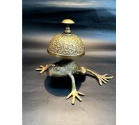 Orca INTERNATIONAL CO. Cloche de bureau en laiton antique en forme de grenouille | Sonnette d'appel nautique en laiton pour comptoir d'hôtel