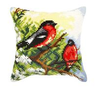 Orchidea Cushion Cross-Stitch Coussin Point de Croix, Bullfinchs, 40 x 40 cm