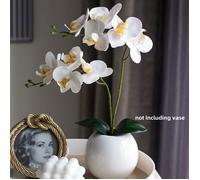 Orchidée Artificielle Blanche 1 Pièce - Fleur Décorative Intérieur 35cm - Sans Pot/Vase Inclus