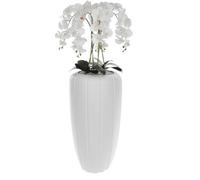 Orchidée artificielle blanche en pot bouquet de fleurs H 125 cm pot blanc