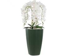 Orchidée artificielle blanche en pot bouquet de fleurs H 95 cm pot carré vert