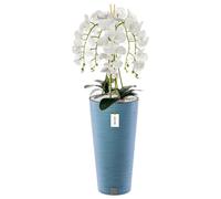 Orchidée artificielle - BOTLE - H 110 cm - Fleurs blanches - Pot moderne - Entretien facile