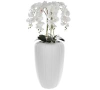Orchidée artificielle - BOTLE - H 112 cm - Pot blanc - Réaliste - Facile d'entretien
