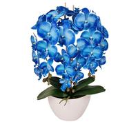 Orchidée artificielle Damich, en caoutchouc, pot blanc, 3pgnb
