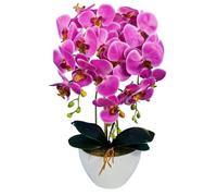 Orchidée artificielle Damich, rose, en caoutchouc, 3 tiges, 3pgoc
