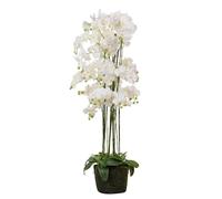 Orchidée en polyester blanc 70 x 70 x 155 cm