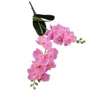Orchidée papillon artificielle, 12 têtes d'orchidées artificielles de 50 cm, pour mariage, décoration d'intérieur, intérieur/extérieur, fête, café, blanc (rose)