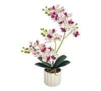 Orchidée phalaenopsis artificielle, faux papillon réaliste en pot, décoration en plastique durable pour maison, bureau, centre de table de mariage, faible entretien (A)
