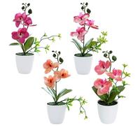Orchidées artificielles - Fleurs et plantes artificielles Phalaenopsis | Fleurs artificielles en pot comme de vraies fleurs blanches roses jaunes fleurs décoratives plantes artificielles pour salon