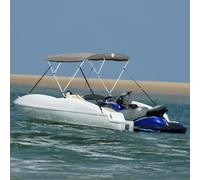 Ordellia 3-Bow Bimini Top avec panneaux latéraux en maille, bâche de bateau et housse de bateau en polyester 600D imperméable avec protection UV 183 x 137 152 x 137 cm pour marina, port, remorque