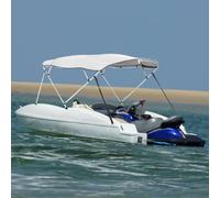 Ordellia 4-Bow Bimini Top avec panneaux latéraux, bâche de bateau en polyester 600D avec revêtement PU, protection UV et imperméable, 243 x 185 à 198 x 137 cm