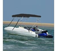 Ordellia 4-Bow Bimini Top noir avec panneaux latéraux, 243 x 196 x 137 cm, polyester 600D, cadre en aluminium, imperméable, protection UV, pour couverture de bateau, persence de cockpit, remorque