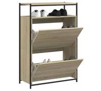 Ordellia Armoire à Chaussures en Bois d'ingénierie chêne Sonoma compacte 75x34x112cm avec tiroirs modulables Support Rangement pour entrée Couloir Dressing Chambre