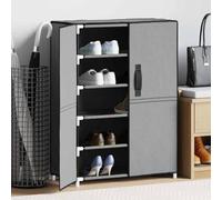 Ordellia Armoire à Chaussures Gris 60x28x90 cm avec 5 Niveaux en Tissu Non tissé et Acier, Support Rangement modulable pour entrée, Dressing ou Chambre, Stockage Compact et Support Suspendu