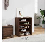 Ordellia Armoire à chaussures marron aspect chêne 60 x 35 x 70 cm avec beaucoup d'espace de rangement, plaque stable, étagère à chaussures étroite pour couloir, entrée, peu encombrant et système de
