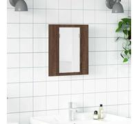 Ordellia Armoire à Miroir LED de Salle de Bain chêne Marron, Meuble lavabo Salle Bain Mural 40x12x45 cm, Armoire Rangement Vasque sous Placard avec Miroir Acrylique et lumière RVB, Organisateur