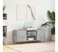 Ordellia Armoire à plaques gris béton en bois et fer, 121 x 38 x 48 cm, rangement multimédia, meuble bas TV, buffet, rack hifi, plaque sonore, rangement du salon
