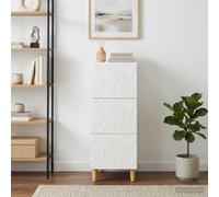 Ordellia Armoire à tiroirs Blanche en Bois d'ingénierie 33 x 34,5 x 90 cm, Meuble Rangement, Commode avec tiroir, Placard Compact pour Chambre, Salon, entrée,