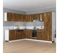 Ordellia Armoire à tiroirs Lyon chêne fumé 60 x 46 x 81,5 cm Bois d'ingénierie Meuble Armoire Buffet vaisselier desserte Placard étagère, tiroir Porte pour Cuisine Salle à Manger cellier