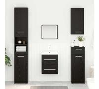 Ordellia Armoire d évier en chêne Noir pour Salle de Bain, Bois d ingénierie 38,5 x 41 x 48 cm, Meuble Mural avec tiroirs pour Vasque, Rangement Pratique