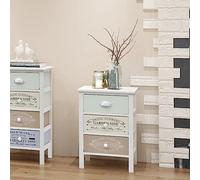 Ordellia Armoire de Rangement Style français en Bois de Paulownia avec 3 tiroirs coulissants 38 x 28 x 57 cm, Placard Commode pour Chambre Salon entrée,