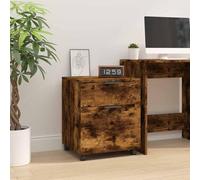 Ordellia Armoire mobile à roulettes en bois de chêne fumé, 45 x 38 x 54 cm, rangement, armoire, commode, buffet, étagère pour bureau, salon et couloir