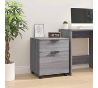 Ordellia Armoire mobile à roulettes Gris Sonoma 45 x 38 x 54 cm en bois pour bureau, bureau, salle de rangement, commode, buffet, vitrine