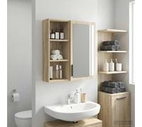 Ordellia Armoire Murale de Salle de Bain Chêne Sonoma en Bois d’ingénierie, 30 x 14 x 70 cm, avec 2 étagères, Rangement Compact pour lavabo et Vasque